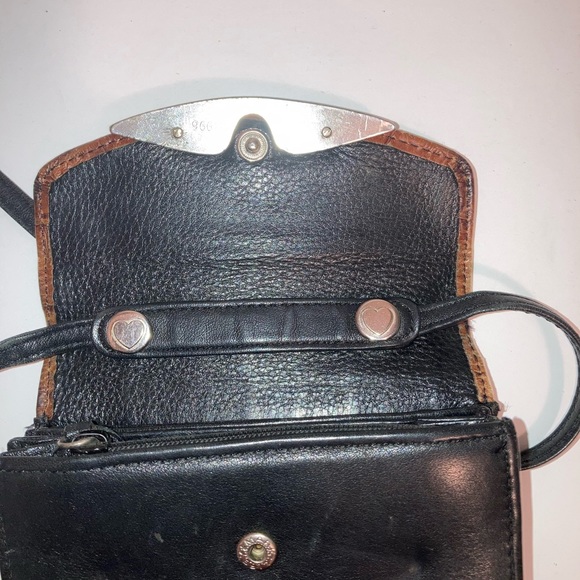 Vintage Brighton Mini Crossbody Wallet Leather Croc Card Snap Organize Small Bag - Picture 5 of 10